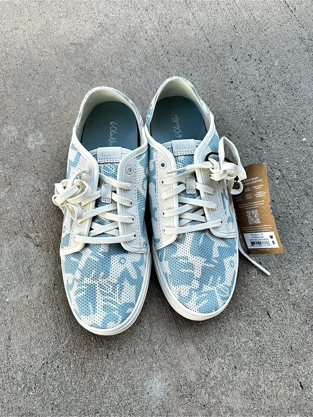 Olukai Pehuʻe Li Pehuʻe Li Floral Sneakers /Off White Swell blue NWT~8